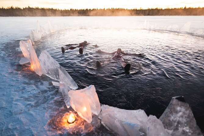 Aurora Arctic Ice Floating in Rovaniemi, Small-group - The 3-Hour Flow: Pickup, Suit Up, Float, Warm Up