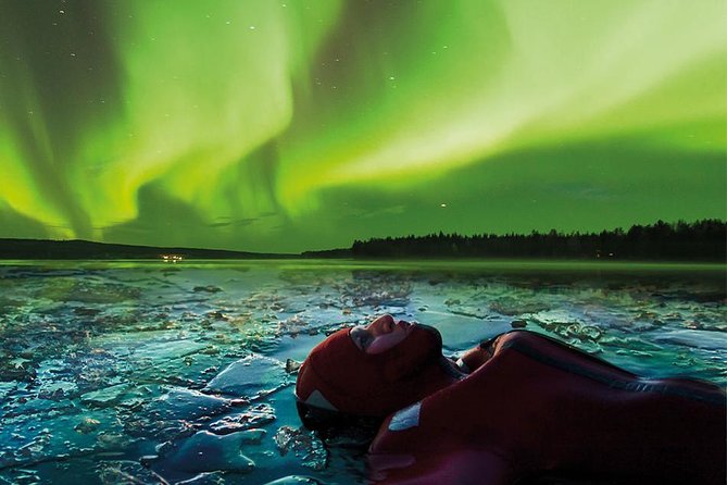 Aurora Ice Floating in Rovaniemi - Ice Floating Under Aurora Skies, the calm version of Northern Lights hunting