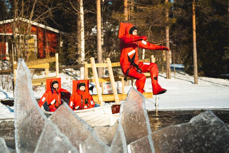 Daytime Ice Floating Rovaniemi, Frozen Lake Experience - Ice Floating in Rovaniemi, With Rescue Suits and Real Floating Time