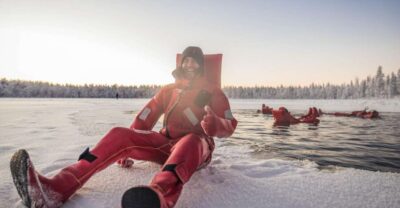 Daytime Ice Floating Rovaniemi, Frozen Lake Experience