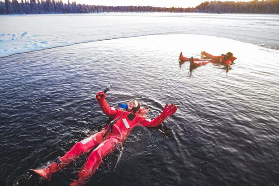 Daytime Ice Floating Rovaniemi, Frozen Lake Experience - The Suit: Why It Changes Everything