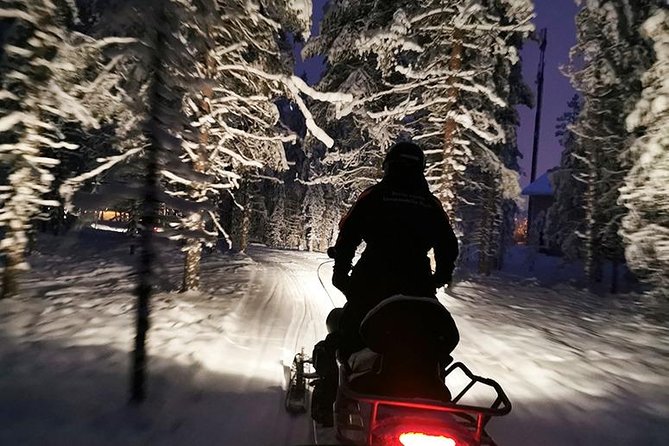Evening Snowmobile Safari in Rovaniemi - Entering the Arctic Circle at night, when the snow looks like a different planet
