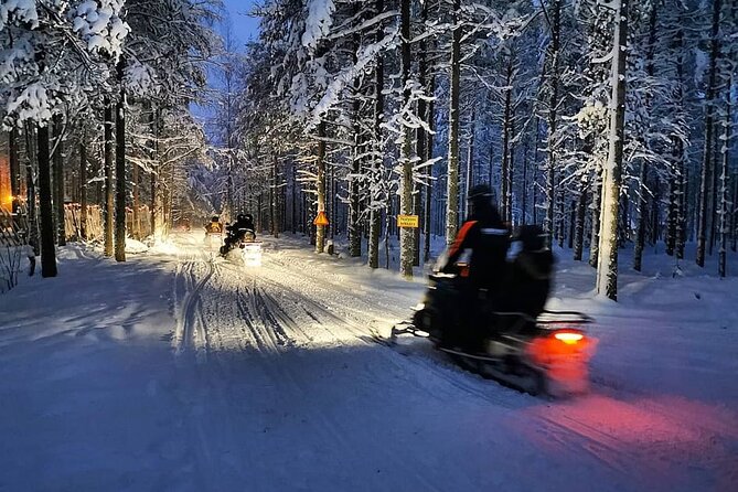 Evening Snowmobile Safari in Rovaniemi - The night ride itself: headlights, snow tracks, and the Northern Lights odds