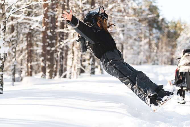 Family Snowmobile Safari from Santa Claus Village - The Ride Part: Forest Trails, Sleigh Seating, and Real Guidance
