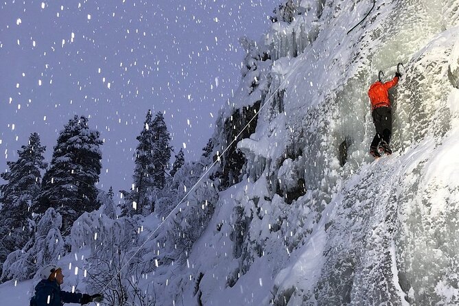 Guided Ice Climbing Activity in Pyhä - The short walk into Pyhä-Luosto National Park