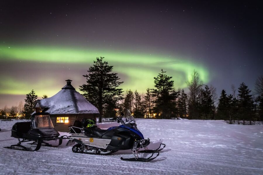 Rovaniemi: Aurora Borealis Snowmobile Safari with Campfire - Snowmobile driving setup: shared machines, realistic speed, and safety habits
