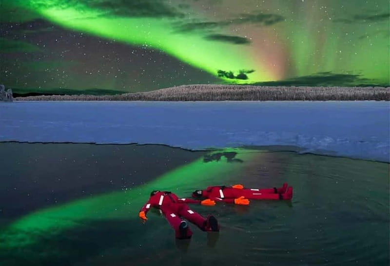 Rovaniemi: Ice Floating in Forest Lake with Aurora Borealis - Ice Floating in Rovaniemi, A Different Aurora Plan