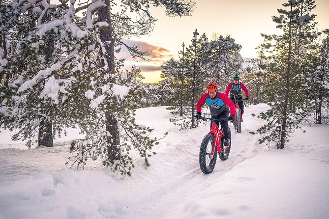 Scenic electric fat bike group ride in Rovaniemi - Tottorakka lift station: steep effort, wide views, and maybe sunset