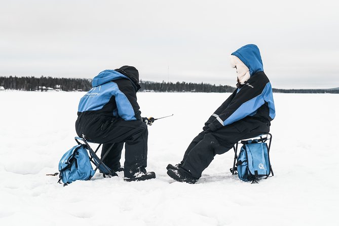 Snowshoeing and Ice Fishing Tour - Ice fishing on a frozen lake: drill, wait, learn